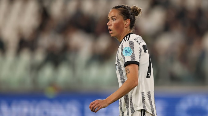 Sara Bjork Gunnarsdottir im Trikot von Juventus Turin.