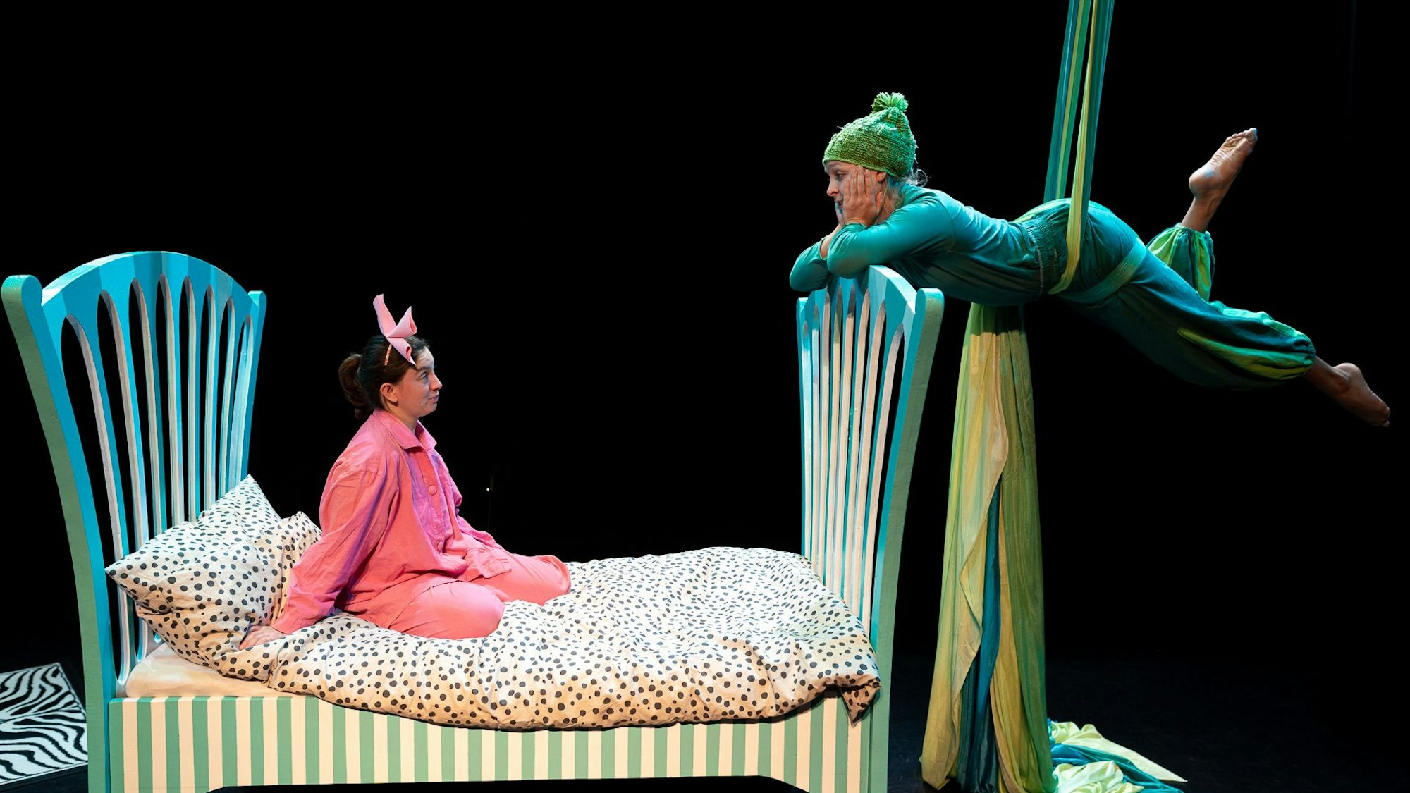 Schauspielerinnen bei der Inszenierung von Peter Pan im Kölner Künstler:innen Theater