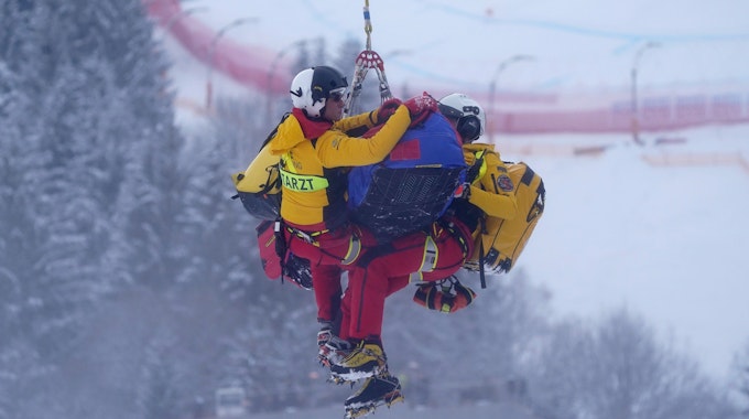 Ski Alpin: Henrik Röa (Norwegen) brach sich in Kitzbühel das Wadenbein.