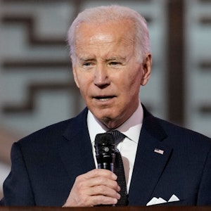 Joe Biden, Präsident der USA, spricht während des Gottesdienstes in der Ebenezer Baptist Church.