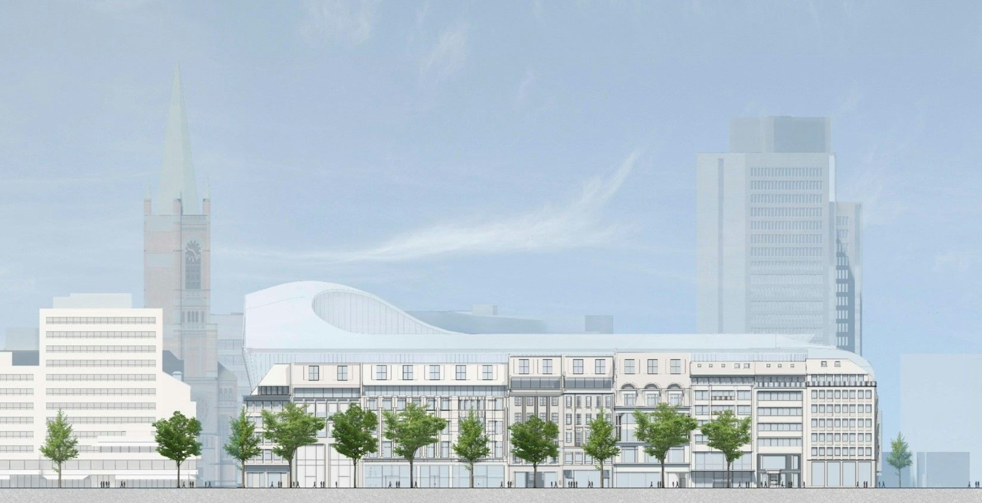 Entwurf des Calatrava-Hauses an der Kö