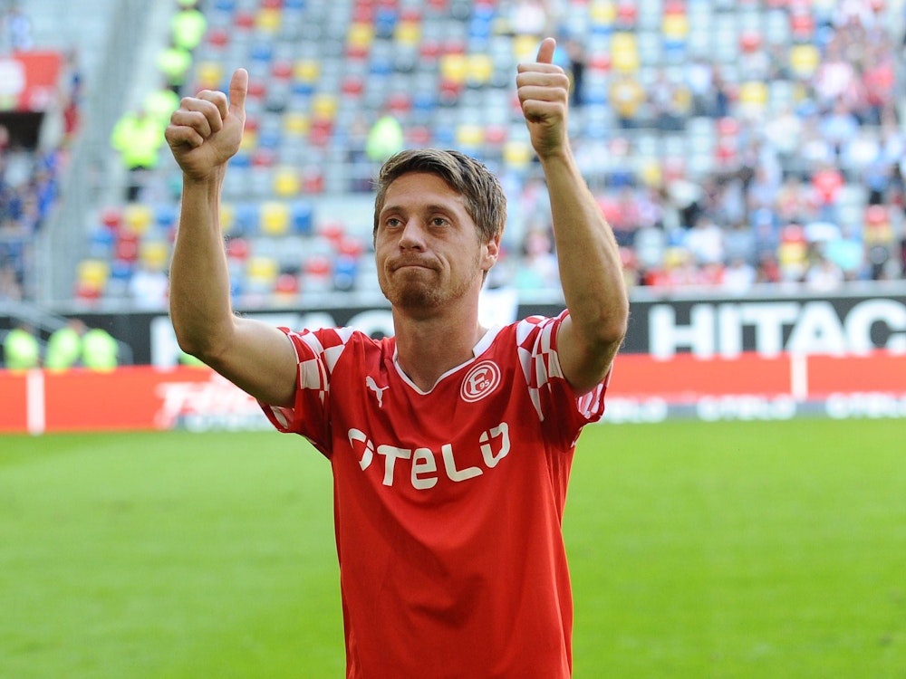 Andreas „Lumpi“ Lambertz verabschiedet sich von den Düsseldorfer Fans. (Foto: 24.05.2015)