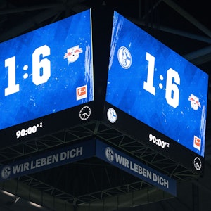 Schalkes Videowürfel zeigt das Endergebnis 1:6.