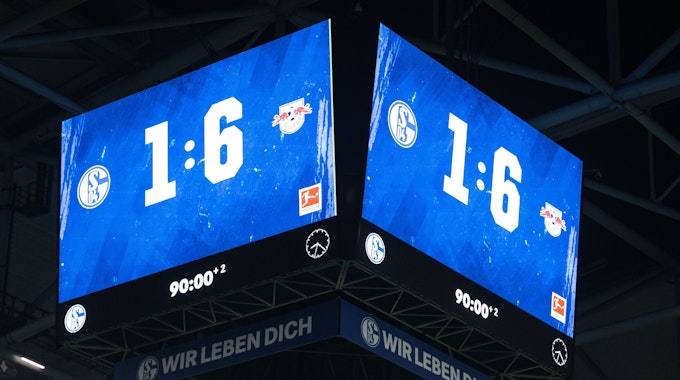 Schalkes Videowürfel zeigt das Endergebnis 1:6.