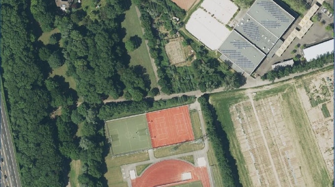 Luftbild der Sportanlage Burgwiesenstraße
