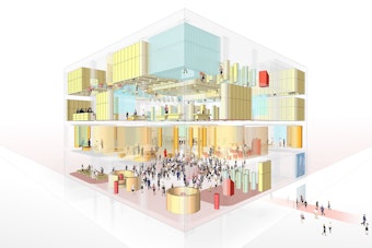 Eine Visualisierung zeigt den vierstöckigen Aufbau des geplanten Stadtmuseums.