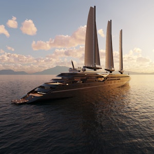 Der Hotelkonzern Accor stellt den Plan für die „Orient Express Silenseas“ vor, eine Luxus-Segelyacht, die über das Mittelmeer fahren soll.