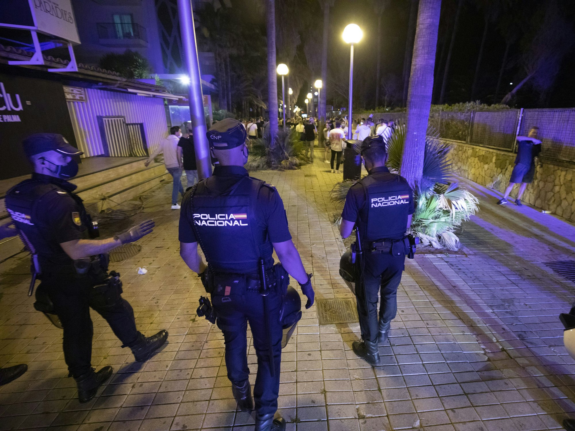 Die Nationalpolizei bei einem Einsatz in Palma de Mallorca
