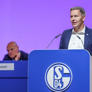 Mitgliederversammlung des FC Schalke 04 in der Veltins Arena: Schalkes Aufsichtsratsvorsitzender Axel Hefer spricht zu den Mitgliedern.