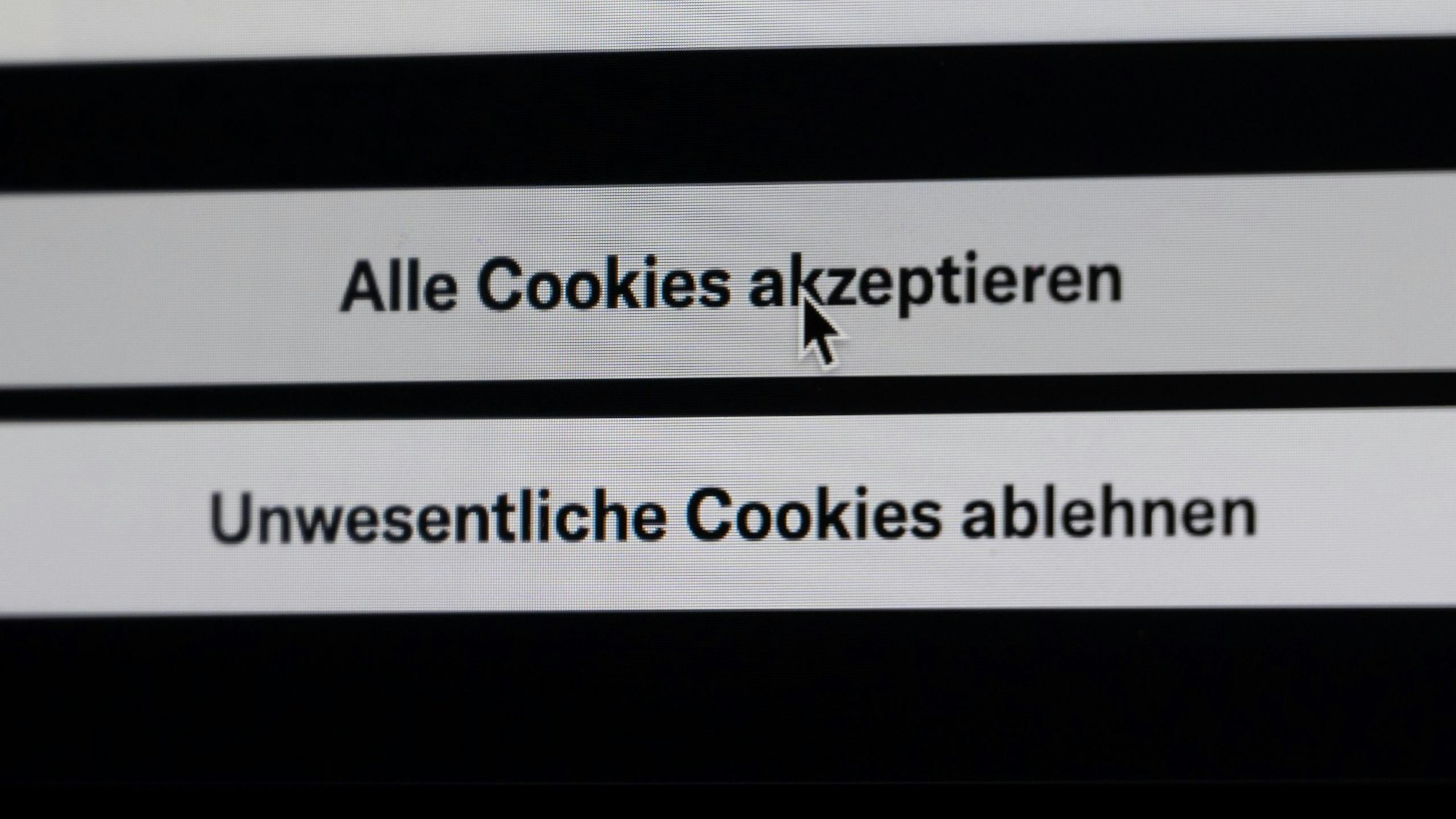 Schaltfläche zum Akzeptieren von Cookies auf einer Website.
