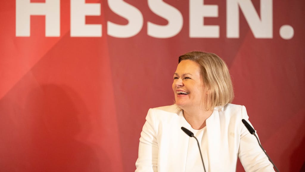 Nancy Faeser, Innenministerin (SPD) spricht auf der Pressekonferenz am 3. Februar 2023.