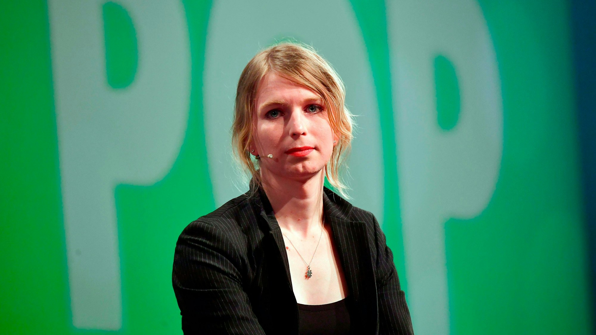 Auf diesem Bild zu sehen ist Manning auf der re:publica in Berlin im Jahr 2018.