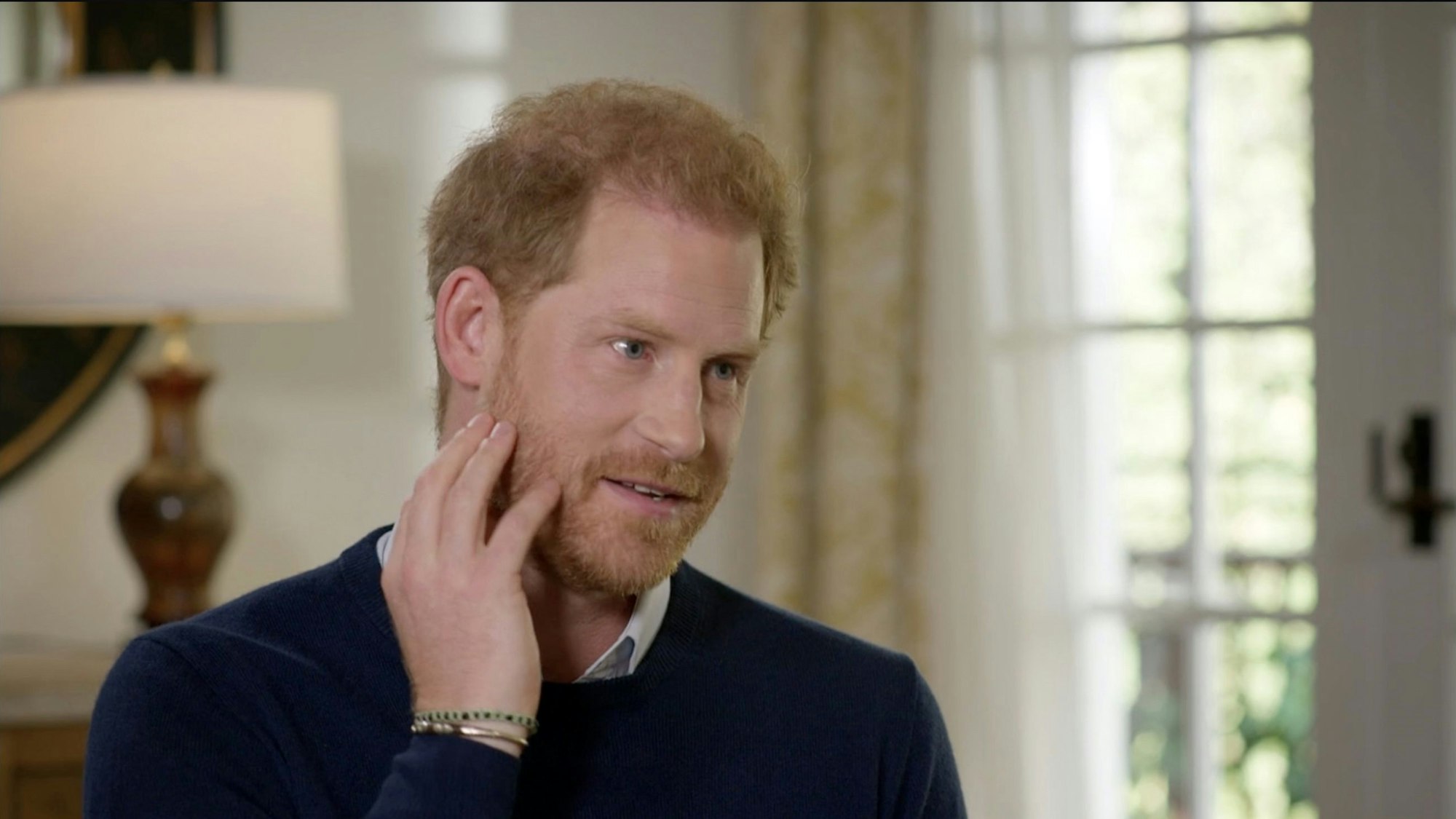 Dieses undatierte von ITV zur Verfügung gestellte Videostandbild zeigt den britischen Prinzen Harry während eines Interviews von ITV für die Sendung Harry: „Das Interview“.
