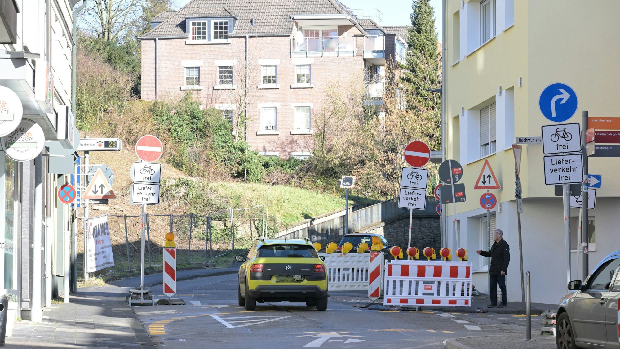 Seit Mitte Januar gilt in der Laurentiusstraße die indirekte Sackgasse.