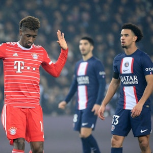 Kingsley Coman jubelt verhalten gegen Paris Saint-Germain.