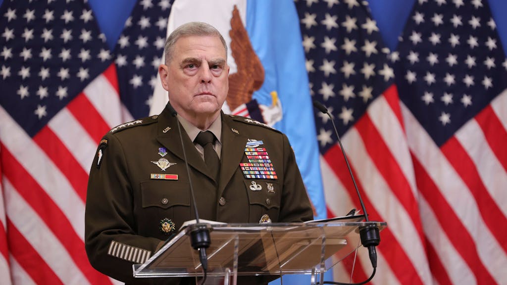 US-Generalstabschef Mark Milley beim Nato-Treffen der Verteidigungsminister in Brüssel am 14. Februar 2023.