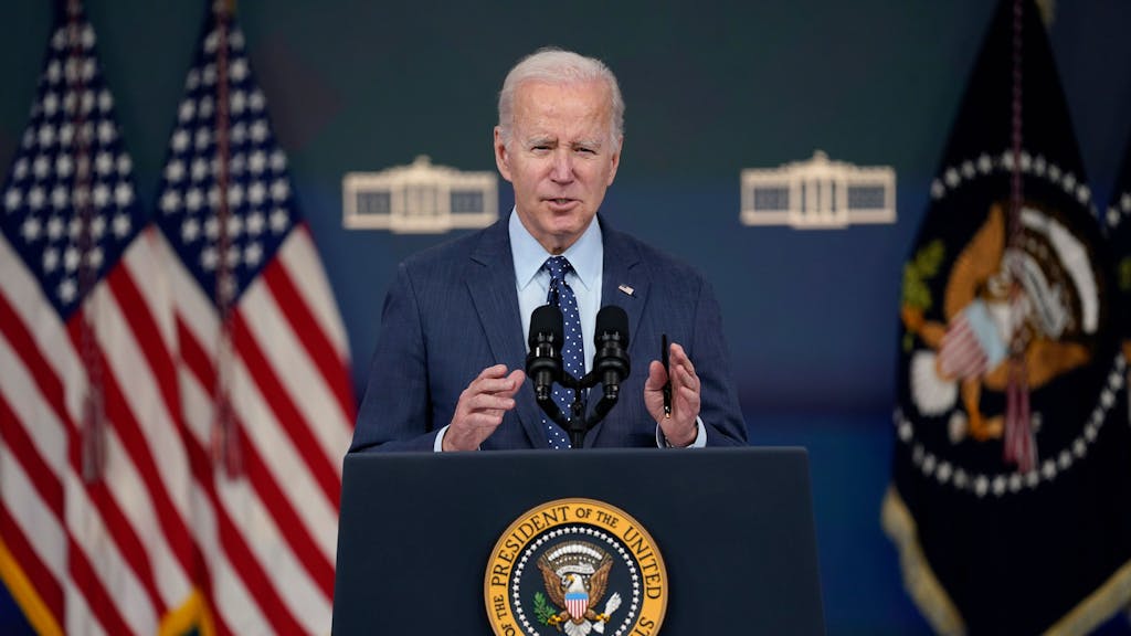 Joe Biden, Präsident der USA, spricht über den chinesischen Überwachungsballon und andere nicht identifizierte Objekte, die vom US-Militär abgeschossen wurden.