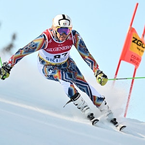 Hubertus von Hohenlohe bei seinem Auftritt im Riesenslalom während der Ski-WM.