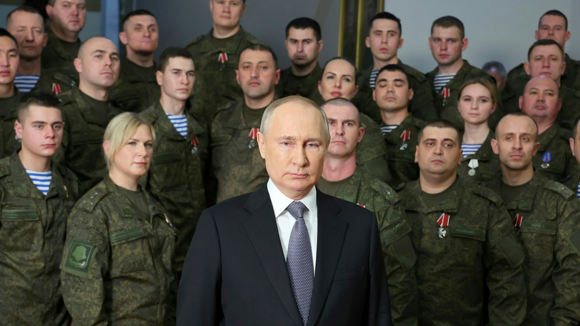 Russlands Präsident Putin hier bei seiner Neujahrsansprache am 31. Dezember 2022.