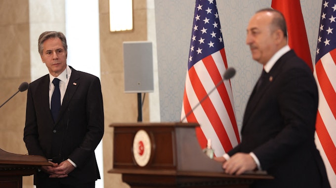 US-Außenminister Antony Blinken und der türkische Staatschef Recep Tayyip Erdogan in Ankara.