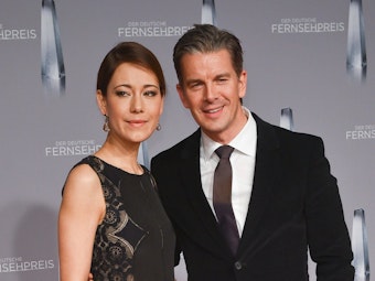 Markus Lanz und seine Frau Angela bei der Verleihung des Deutschen Fernsehpreises am 13. Januar 2016 in Düsseldorf.