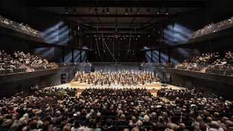 Das Bild zeigt die Interims-Philharmonie in München.