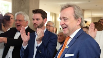 Die Politiker Bernd Petelkau, Florian Braun und Ralph Elster freuen sich über gute Ergebnisse in der vergangenen Wahl.