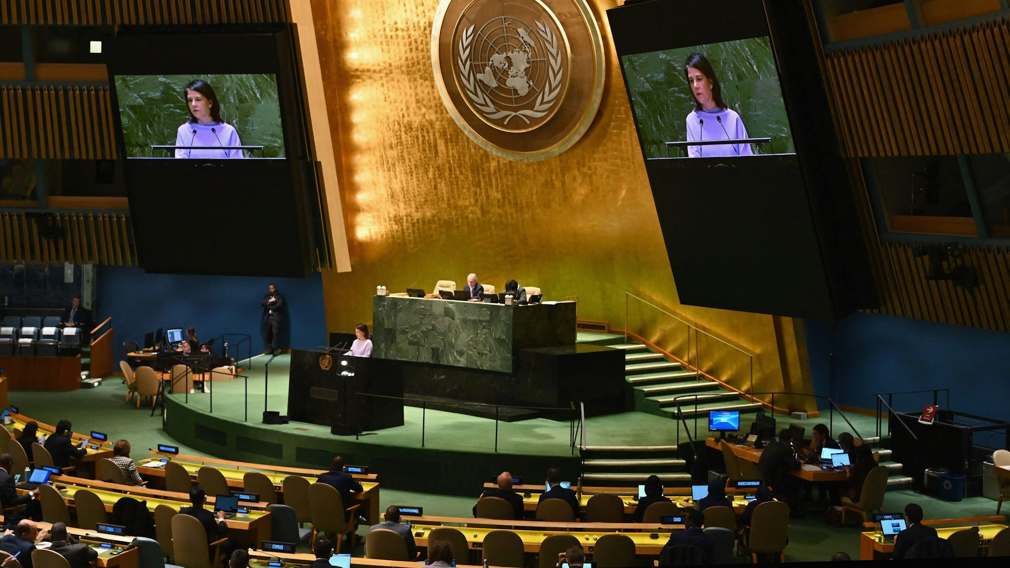 Baerbocks Rede vor den UN: Zum elften Mal kamen die Staaten anlässlich des Ukraine-Kriegs zu einer Sondersitzung zusammen.