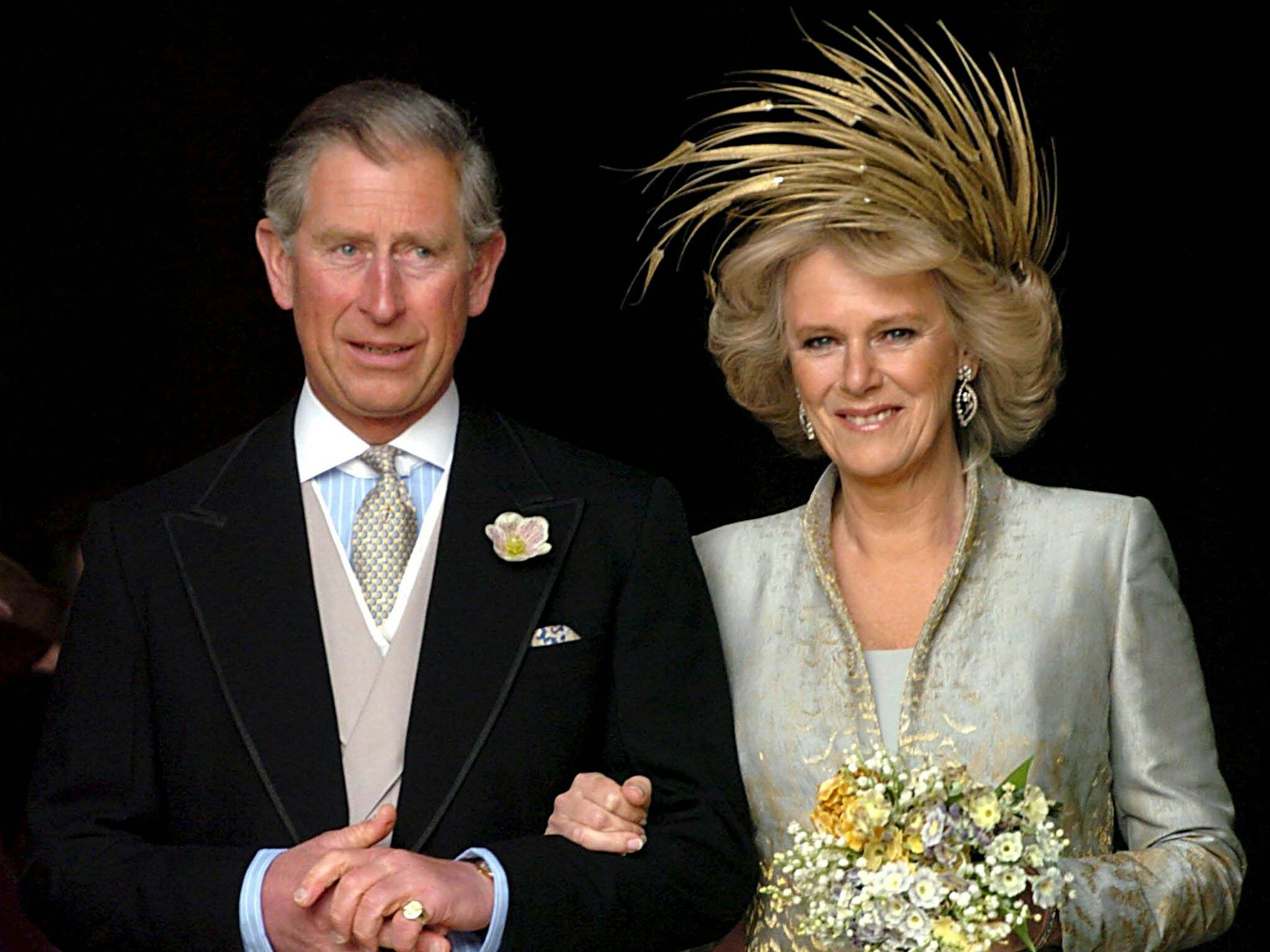 Kronprinz Charles und Camilla am 9. April 2005 bei ihrer Hochzeit in Windsor.