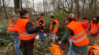 Im Bieselwald entdeckten die Kinder beim Abfallsammeln auch größere Mengen Hausmüll, darunter sogar weggeworfene Batterien.