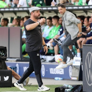 Steffen Baumgart beim Spiel gegen Wolfsburg.