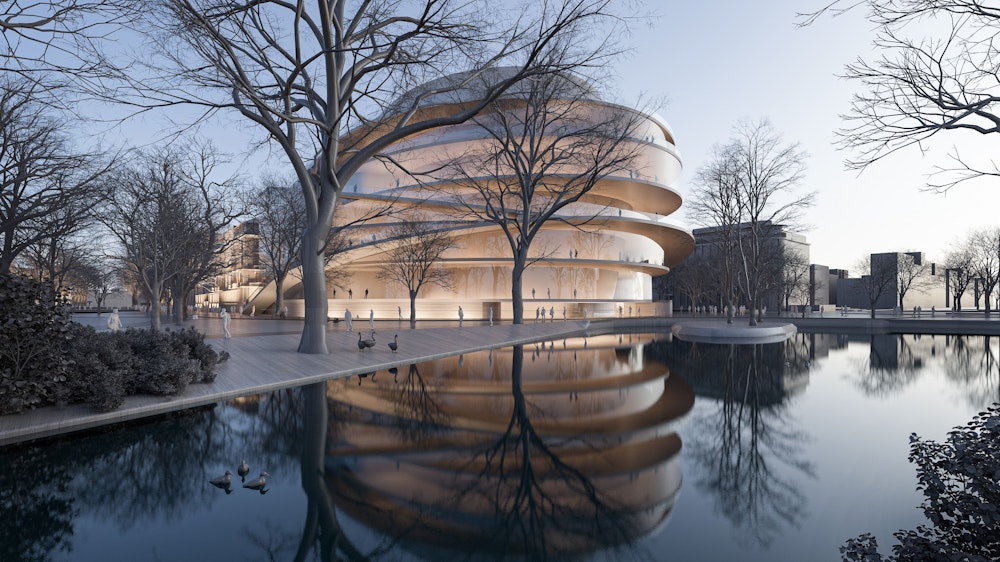 Die sieben unterschiedlichen Entwürfe für die neue Oper in Düsseldorf.