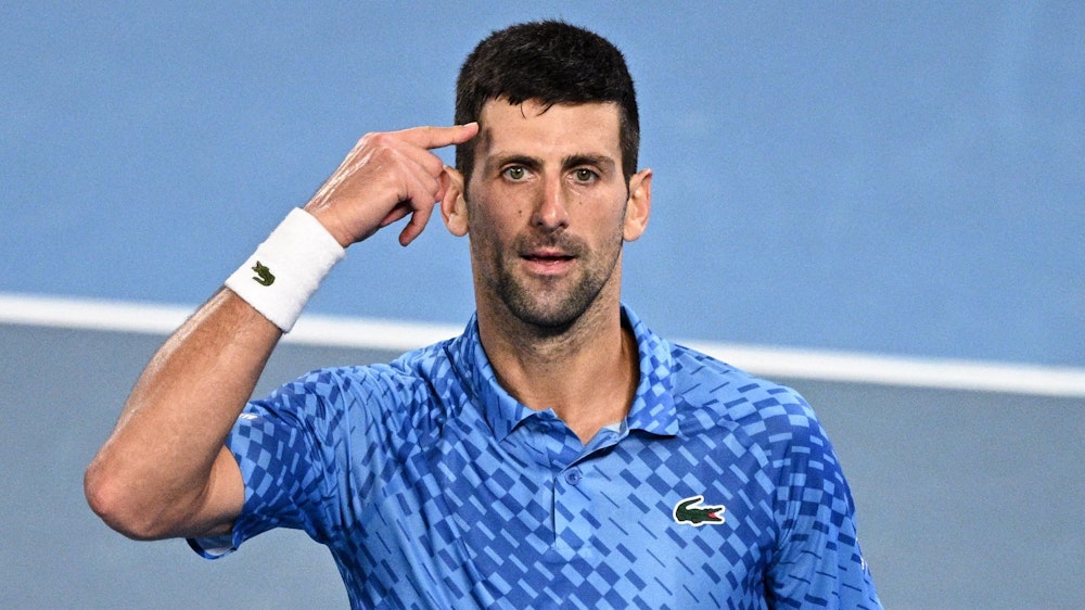 Novak Djokovic jubelt nach seinem Sieg bei den Australian Open