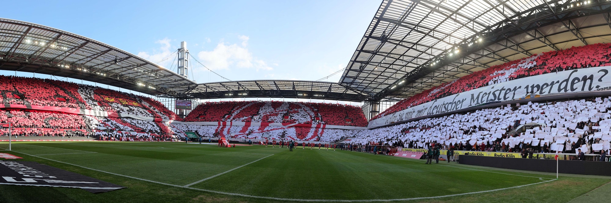 Die Fan-Choreo des 1. FC Köln im Kölner Stadion.








