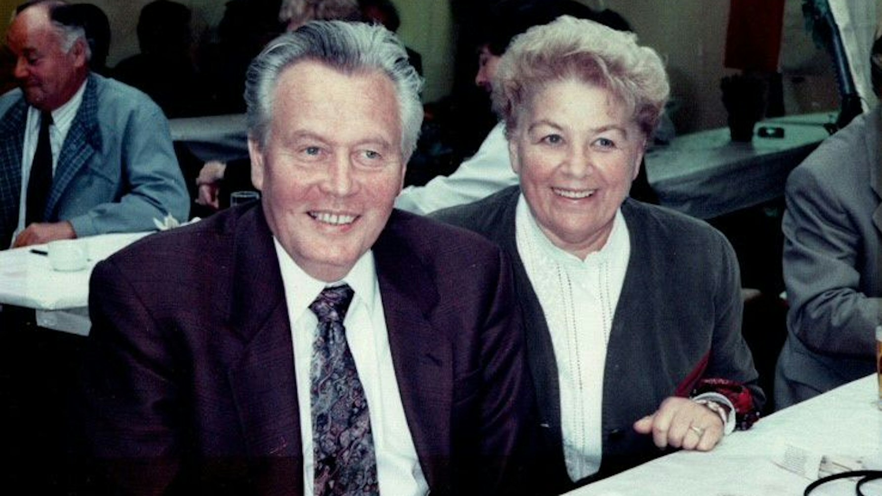 Willi Geilhausen und seiner Frau. Ein altes Bild der ersten Eigentümer.