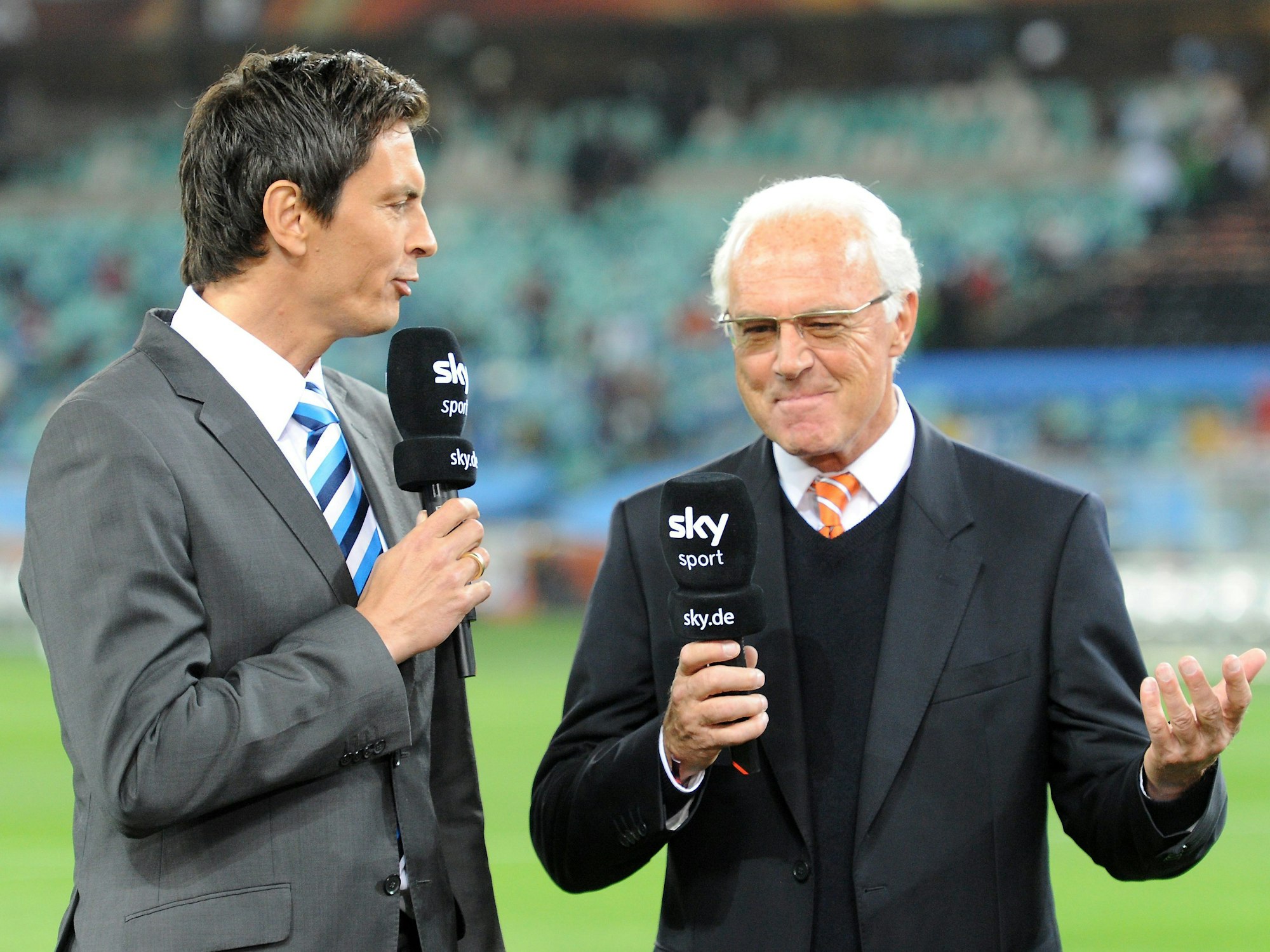 Franz Beckenbauer bei einem Interview mit Sky.