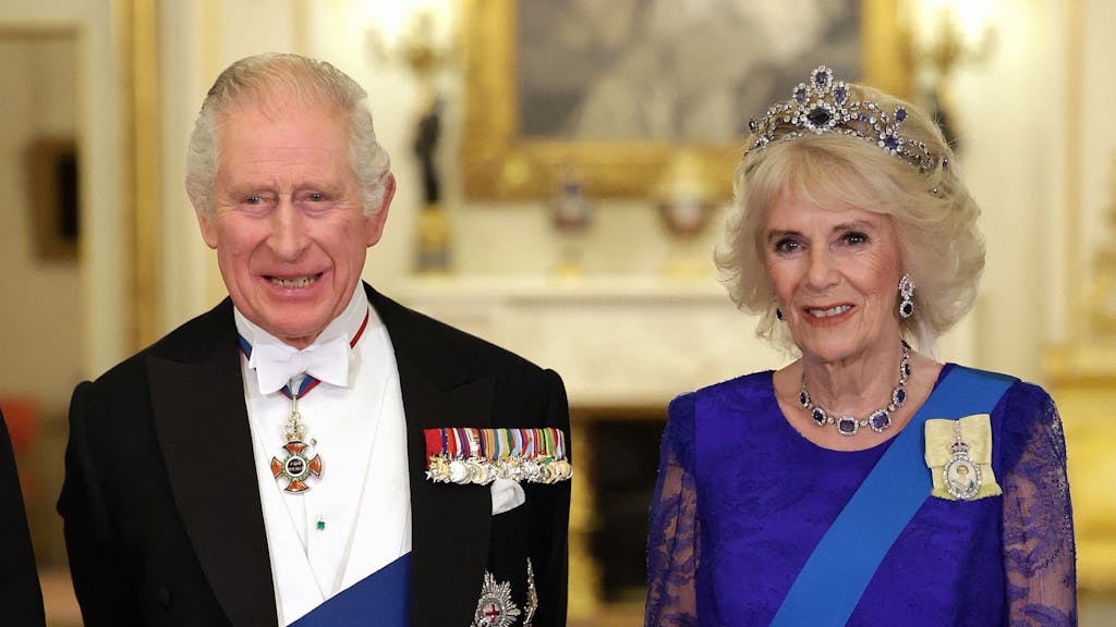 König Charles III. und Königin Camilla (hier bei einem Staatsbankett im November 2022).