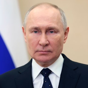 Wladimir Putin, Präsident von Russland, während einer Videoansprache.