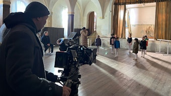Bei den Dreharbeiten zum Filmprojekt „Die Ballerina“ vom Joseph-DuMont-Berufskolleg.