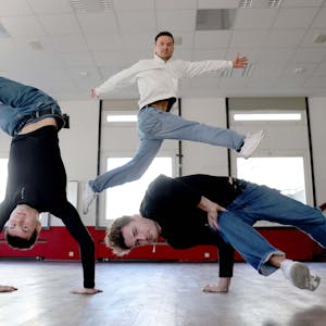 Die Breakdancer Mario Eckel, Dennis Kolb und Martin Gut.