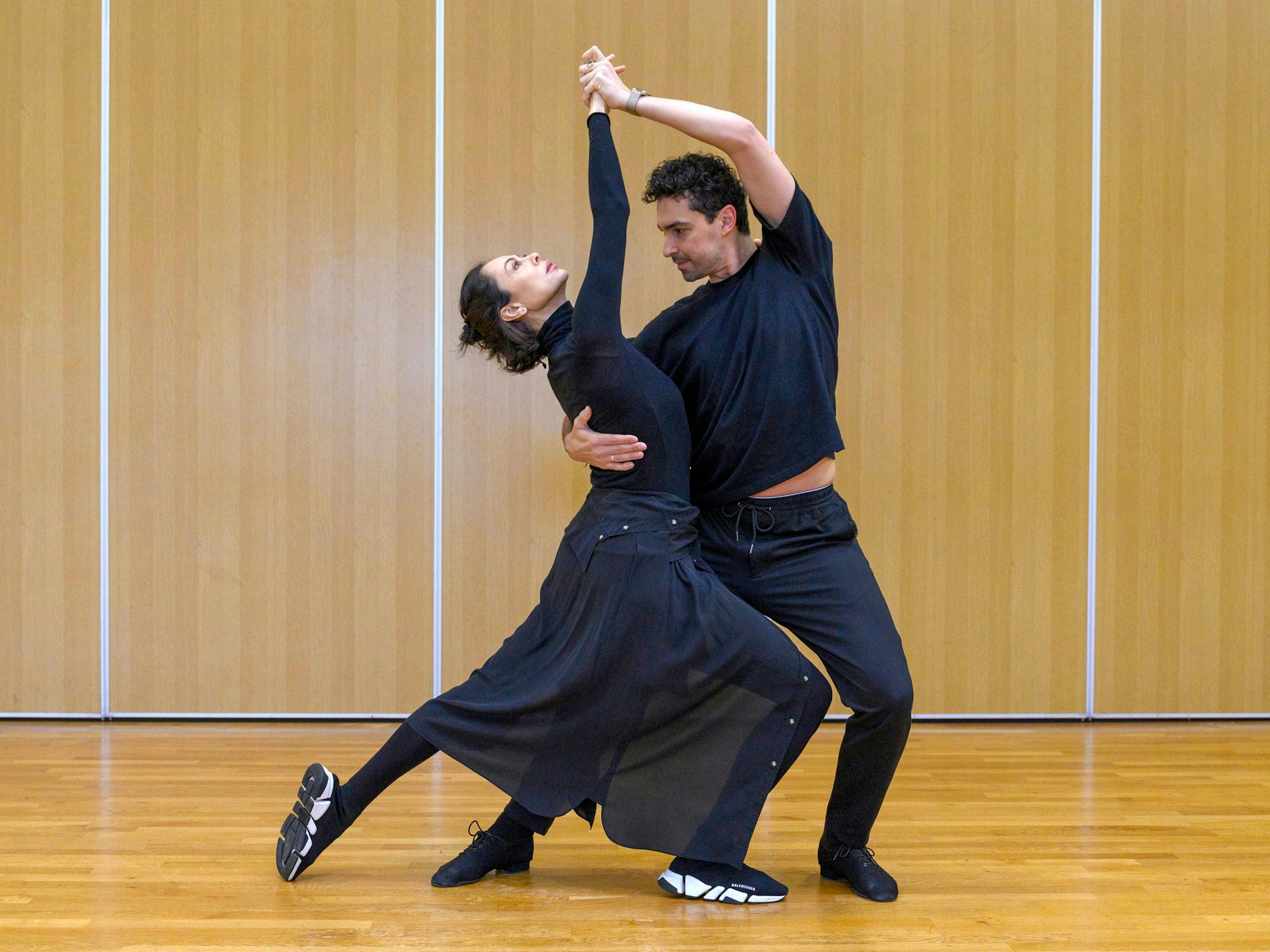Natalia Yegorova und Andrzej Cibis beim Training für die RTL-Tanzshow „Let's Dance“ beim TTC Rot-Gold Köln.