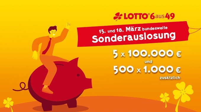 WestLotto Infobild zur Lotto 6aus49 Sonderauslosung zum Tag des Glücks.