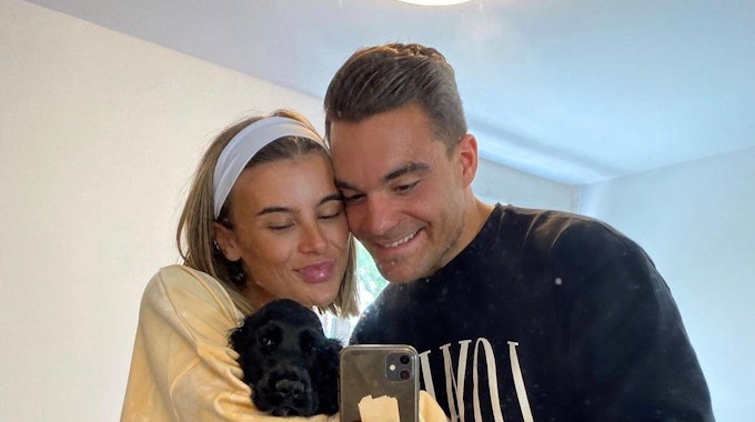 Die GNTM-Finalistin Romina Palm und Stefano Zarrella im Juli 2020 auf einem Instagram-Selfie. Stefano hat die Trennung bekanntgemacht.