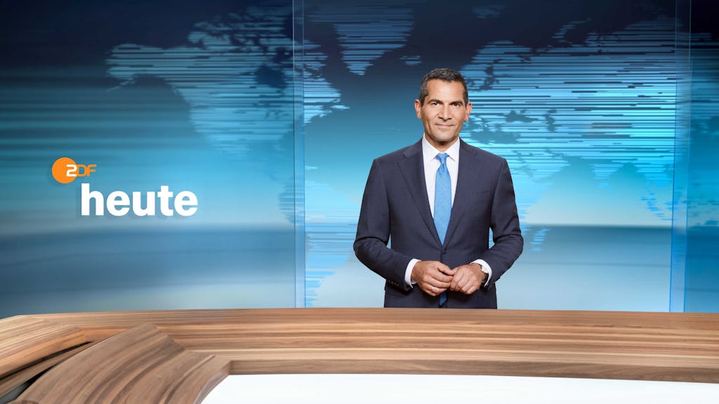 Die ZDF-Montage zeigt ZDF-Moderator Mitri Sirin im Studio der 19-Uhr-«heute»-Sendung