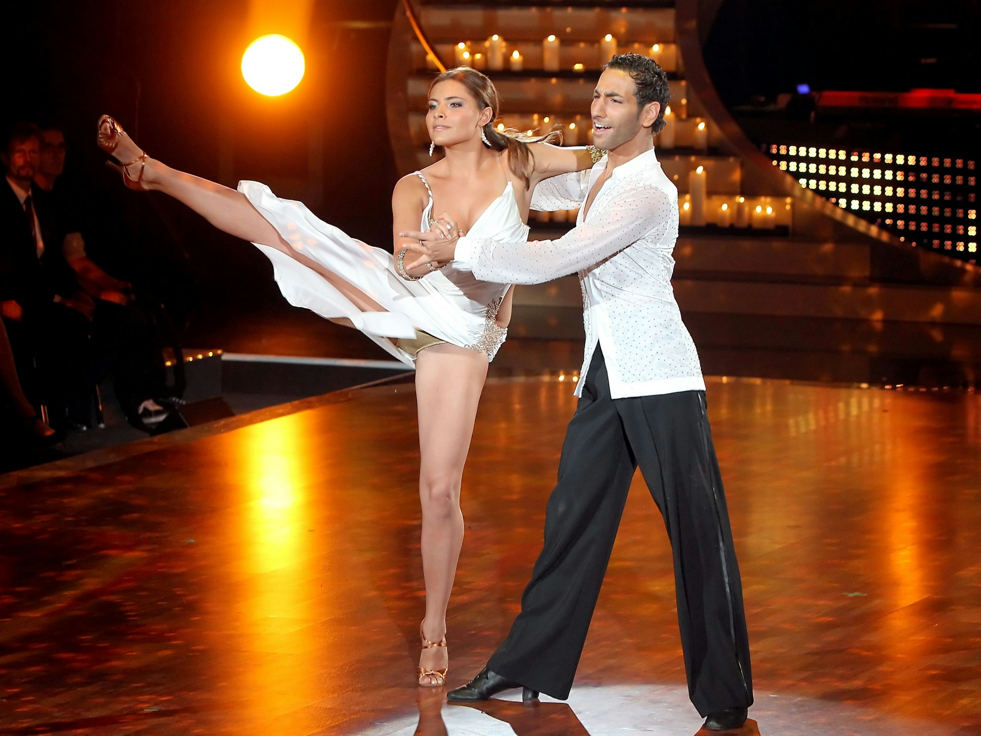 Schauspielerin Sophia Thomalla und Profitänzer Massimo Sinató treten am 28. Mai 2010 bei „Let's Dance“ auf.