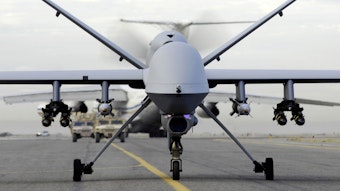 Eine bewaffnete Drohne vom Typ MQ-9A Reaper der U.S. Air Force