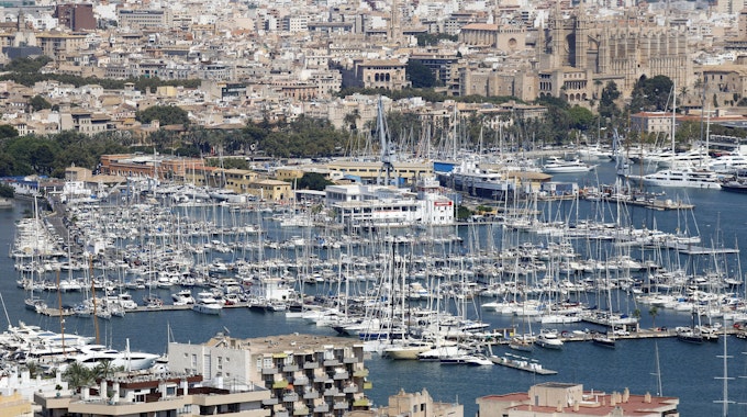 Blick über die Stadt Palma de Mallorca, hier im August 2018.
