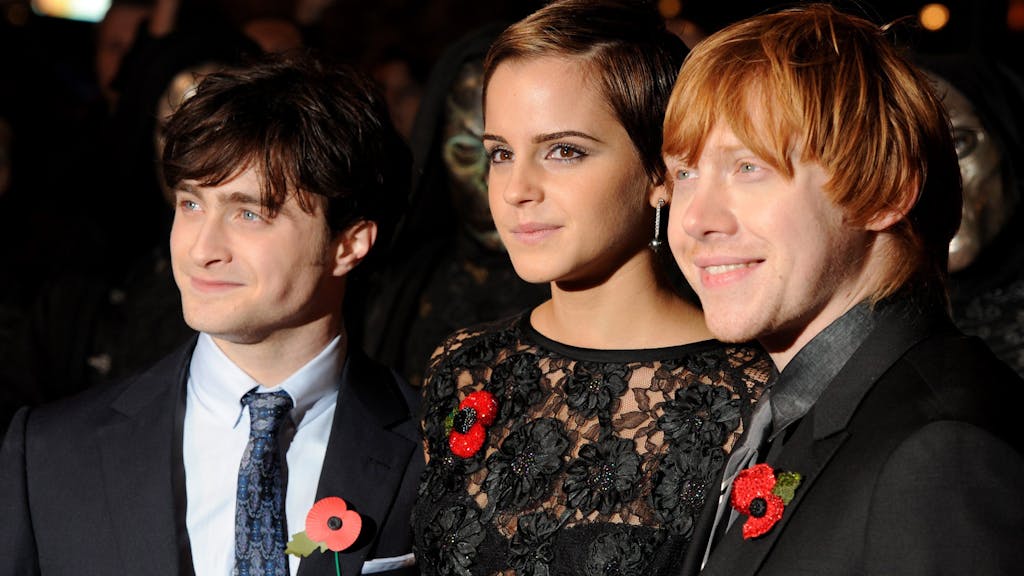 Die Hauptdarsteller von Harry Potter: Daniel Radcliffe, Emma Watson und Rupert Grint.