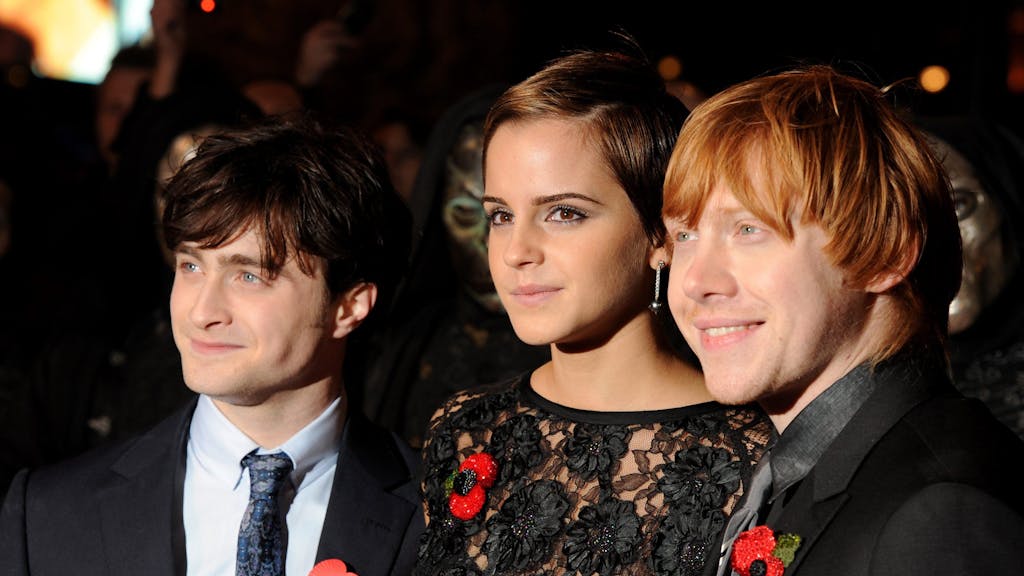 Die Hauptdarsteller von Harry Potter: Daniel Radcliffe, Emma Watson und Rupert Grint.