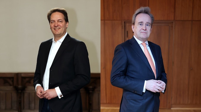 Das Bild zeigt die beiden CDU-Politiker Karl Alexander Mandl (links) und Bernd Petelkau.